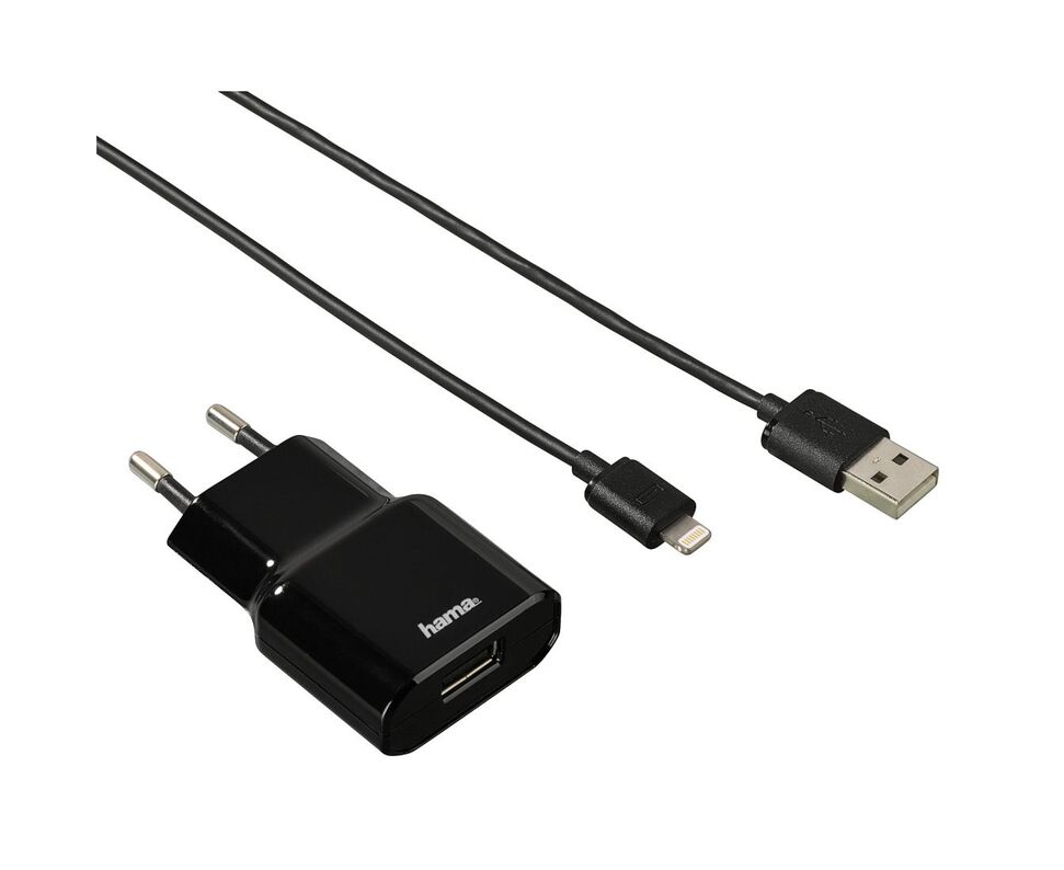 Charger HAMA TRAVEL CHARG.+APPLE LIGHTNINGBLACK(119433)