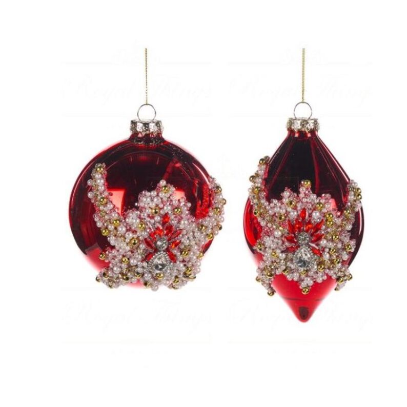 Елочная игрушка "Red pearl"