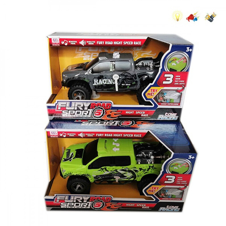 Electric musical car with 2 light modes and smoke effect