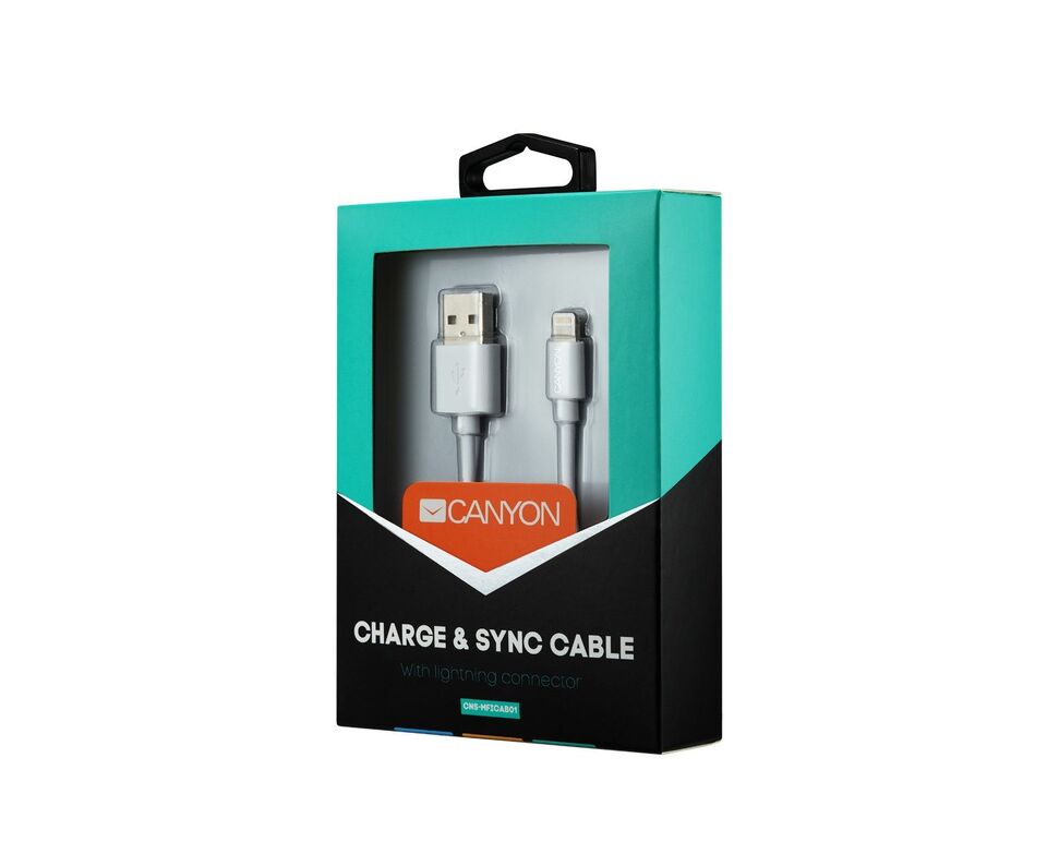 Cable for mobile phone CANYON CNS-MFICAB01W/LIGHTNING CABLE WHITE