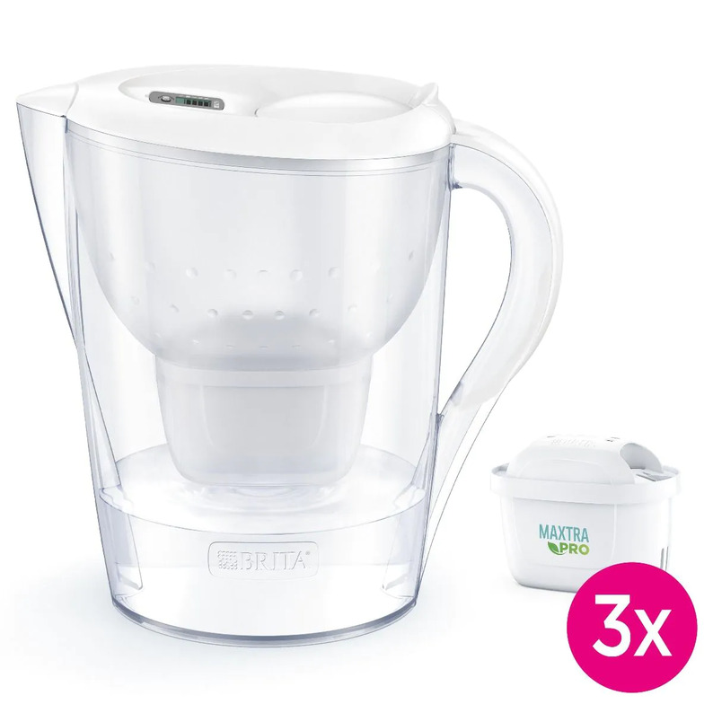 BRITA Water Filter Jug Marella XL white (3.5L) incl. 3 x MAXTRA PRO All-in-1 cartridge