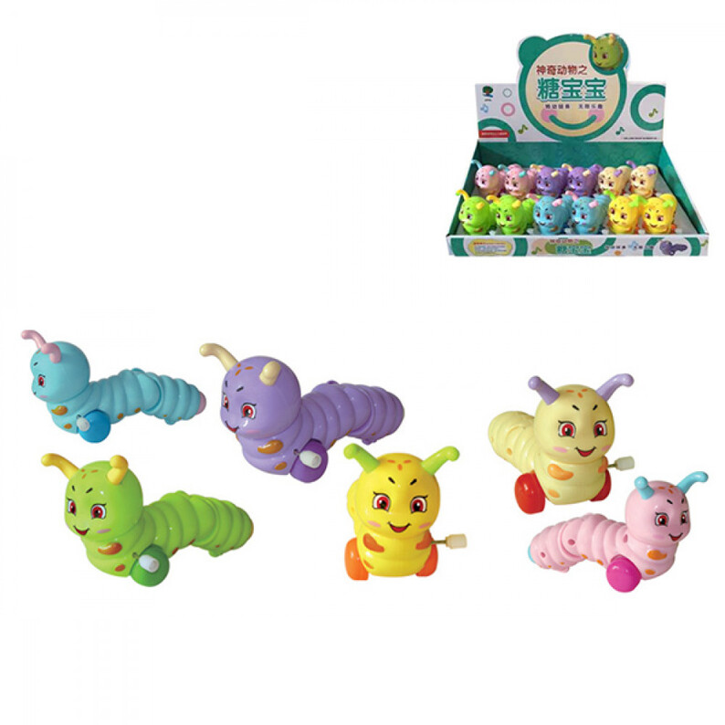 12-piece stringed animal caterpillar toy, in a box, 6 colors