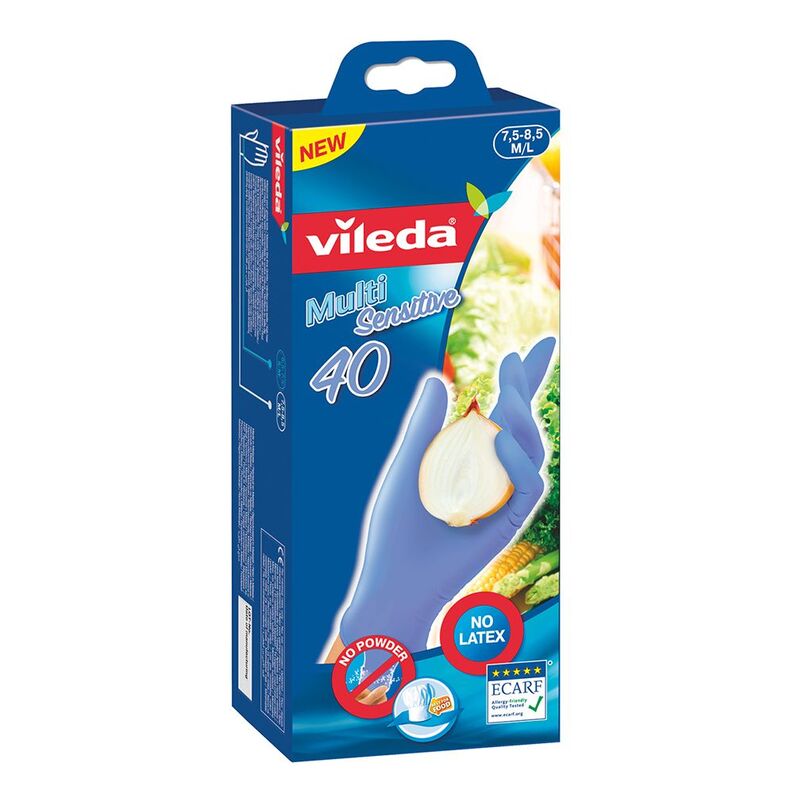 Gloves Vileda, multi sensitive, 40pcs, M/L