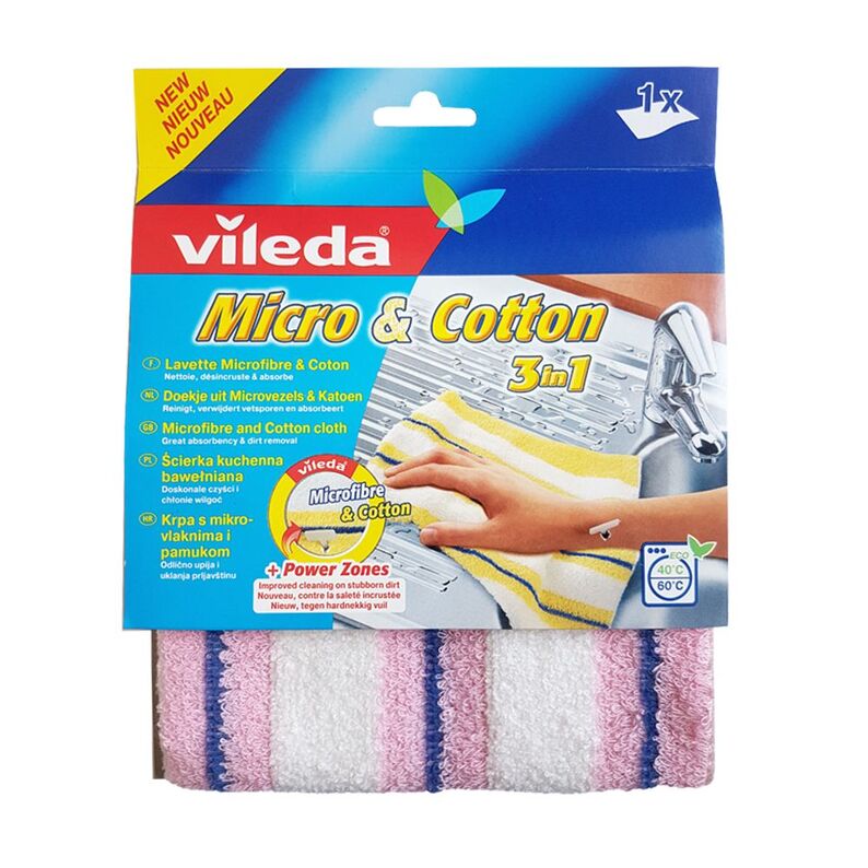 Microfibre and cotton cloth Vileda, 3 in 1