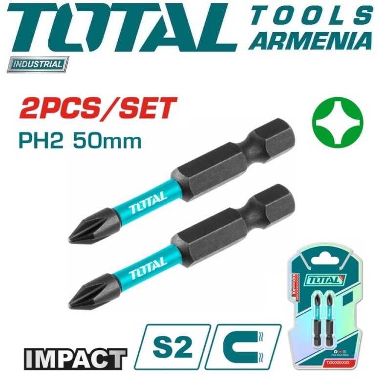 Комплект Ударных Бит Отверток PH2 2 Шт. TACIM71PH250