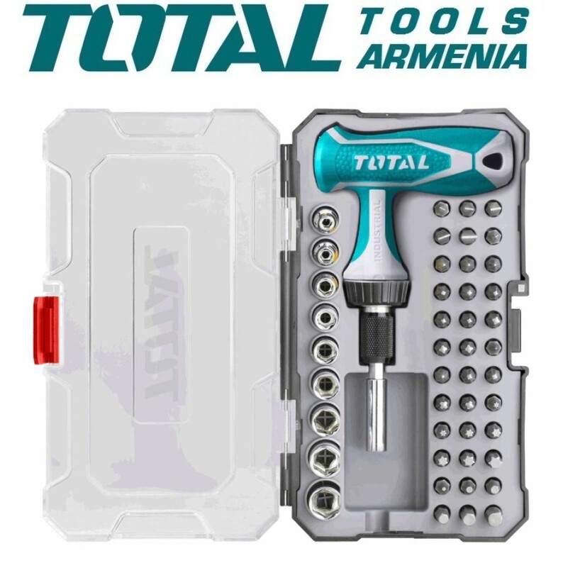 T-Shaped Reversible Screwdriver With 47pcs TACSD30476