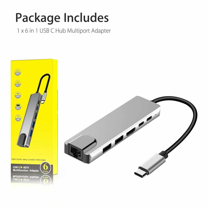 USB C Hub – адаптер типа C 8 в 1, совместимый с устройствами USB C