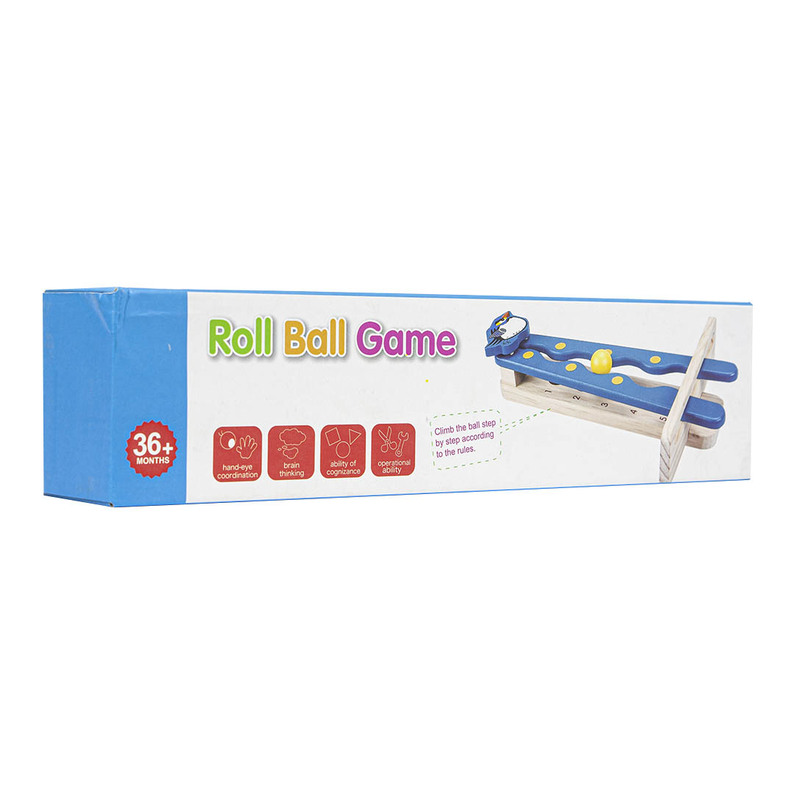 Wooden game. rolling ball