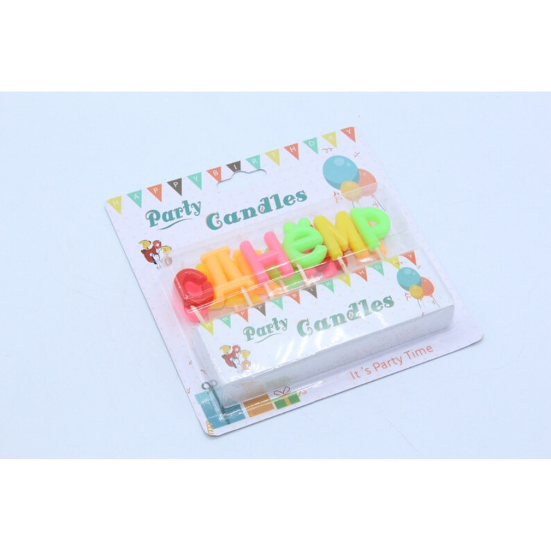 Birthday candle Happy Birthday with colorful letters