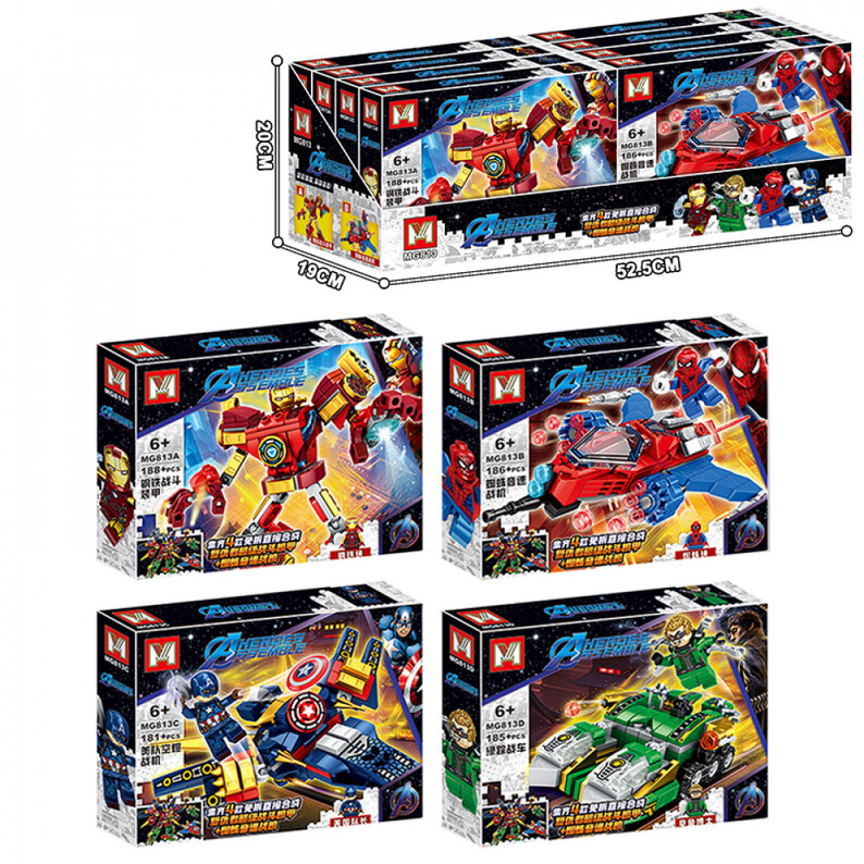 Конструктор упакованный Heroes Assemble 4-в-1, 8x коробка.