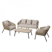 Garden furniture set of 4 pieces, 1 double sofa, 2 sun loungers, 1 table