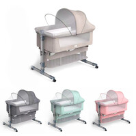 Children's bedside playpen bed with its set in 4 colors