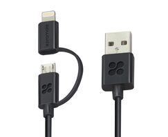 Cable for mobile phone PROMATE LINKMATE.DUO/BLACK SYNC.CABLE