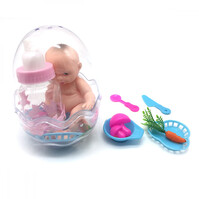 Baby doll with small flask, egg, mesh /6 inches doll set With accessories