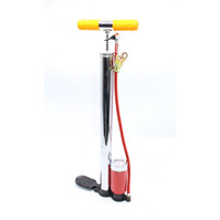 Metal hand pump with pressure gauge