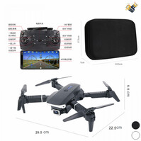 Remote control helicopter drone with its bag, camera