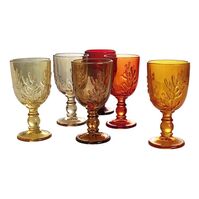 Glass set "Coral Sunset wine"