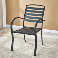 Metal-based garden chair with wooden support seat 60*55*88 cm