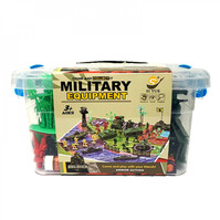 A set of game soldiers, 65 pieces, with its own game field, plastic case