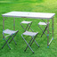 FOLDABLE ALUMINUM TABLE FOR PICNIC + 4 CHAIRS